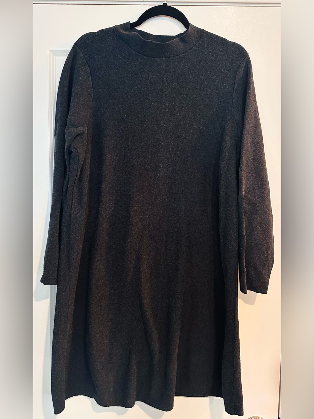 J.Jill Black Mock-Neck Long-Sleeve Sweater Dress - 2X